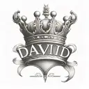 the name david cursive writing and a kings crown for a female neck  symbol love  tattoo design idea