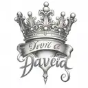 the name david cursive writing and a kings crown for a female neck  symbol love  tattoo design idea