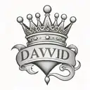 the name david cursive writing and a kings crown for a female neck  symbol love  tattoo design idea