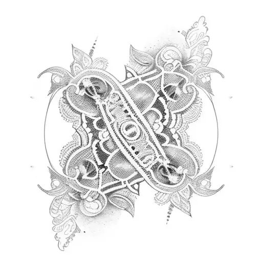 lace  garter tattoo design idea