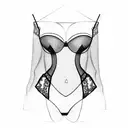 lace lingerie with a delicate garter tattoo design idea
