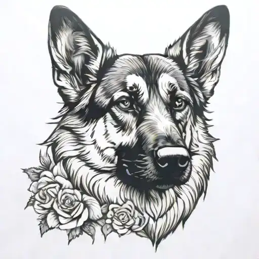 gary german shepherd  tattoo design idea