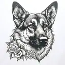 gary german shepherd  tattoo design idea
