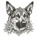 gary german shepherd  tattoo design idea