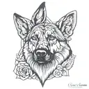 gary german shepherd  tattoo design idea