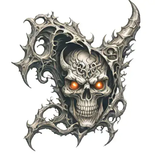 demon portal opening tattoo design idea