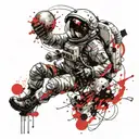 astronaut emerging from light bulb tattoo design idea