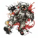 astronaut emerging from light bulb tattoo design idea