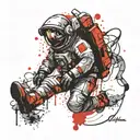 astronaut emerging from light bulb tattoo design idea