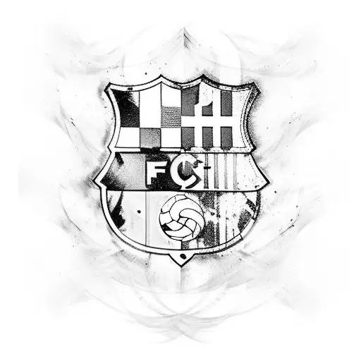 Fc barcelona logo and messi tattoo design idea