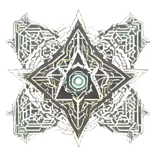 A demonic trap with intricate geometric patterns tattoo design idea