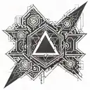 A demonic trap with intricate geometric patterns tattoo design idea