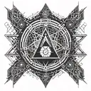 A demonic trap with intricate geometric patterns tattoo design idea