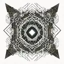 A demonic trap with intricate geometric patterns tattoo design idea