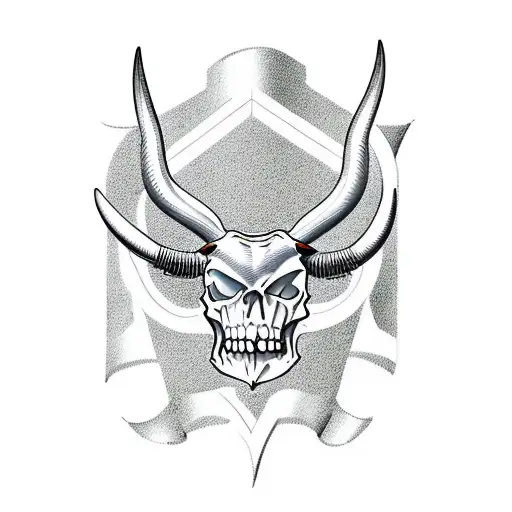 A new-school interpretation of the USMC emblem with a Texas longhorn skull incorporated into the design tattoo design idea