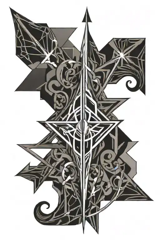 trident emerging tattoo design idea