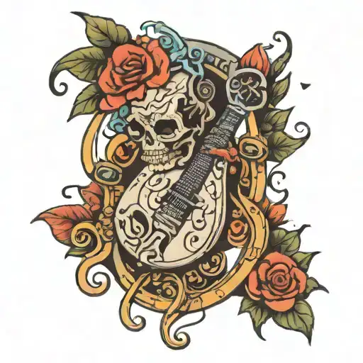 ugly music tattoo design idea