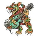 ugly music tattoo design idea