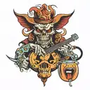 ugly music tattoo design idea