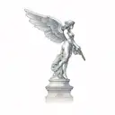 a statue of an angel tattoo design idea