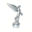 a statue of an angel tattoo design idea