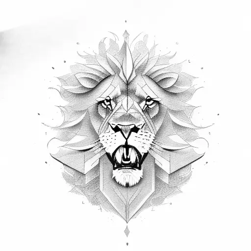 Angry lion  tattoo design idea