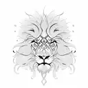 Angry lion  tattoo design idea