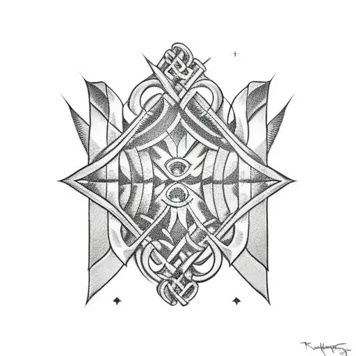 Nordic arrow tattoo design idea