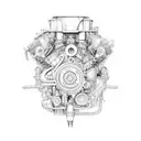  car engine dissected  tattoo design idea