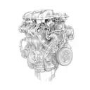  car engine dissected  tattoo design idea