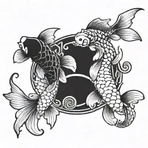 yin yang koi tattoo design idea