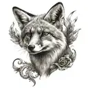 fox head tattoo design idea