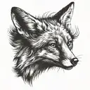 fox head tattoo design idea