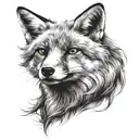 fox head tattoo design idea