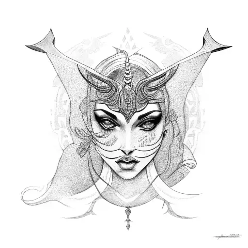 A fierce Freira holding a weapon of choice tattoo design idea