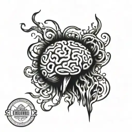 adhd brain tattoo design idea