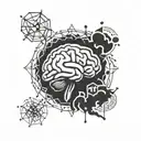 adhd brain tattoo design idea