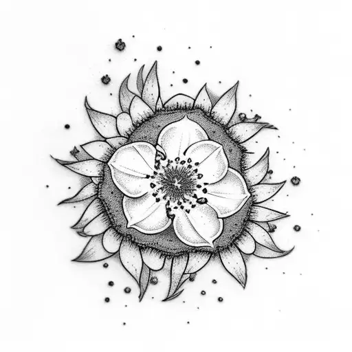 Cherry Blossom and edelweiss tattoo design idea
