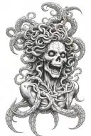 medusa skeleton tattoo design idea