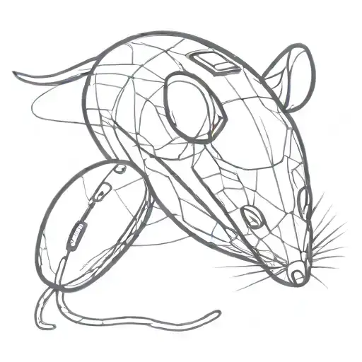 hybrid mouse and computer mouse  tattoo design idea