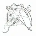 hybrid mouse and computer mouse  tattoo design idea