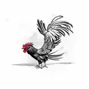 crow fighting a rooster tattoo design idea
