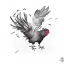 crow fighting a rooster tattoo design idea