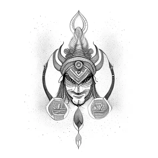 indian charriot tattoo design idea