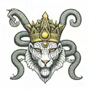 pharaoh crown and snake tattoo design idea