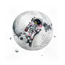 Man falling like kid cudi man on the moon 3 album tattoo design idea
