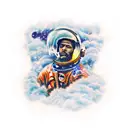 Man falling like kid cudi man on the moon 3 album tattoo design idea