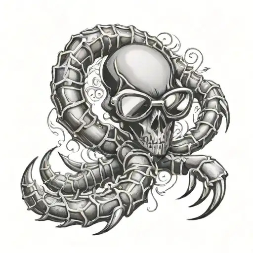 scorpion holding reading glasses  tattoo design idea