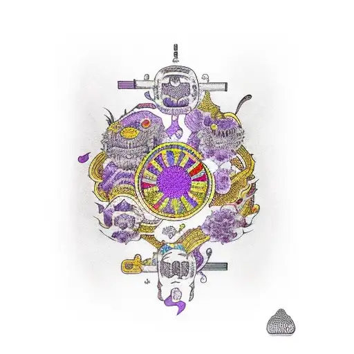  gojo hollow purple jujustu kaisen tattoo design idea