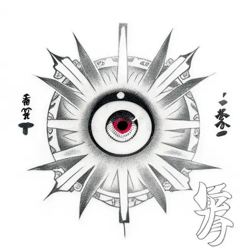 Sasuke's sharingan eye in the blade of a kunai. tattoo design idea